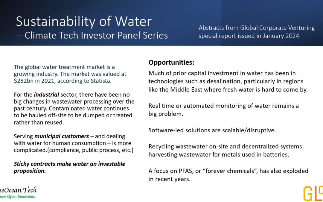 Water Innovations and Investments are Growing Strong